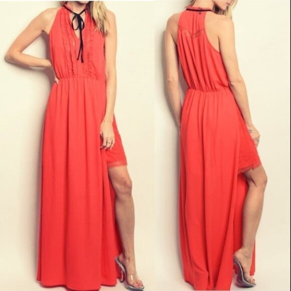 Coral Maxi Dress - Picture 3 of 4